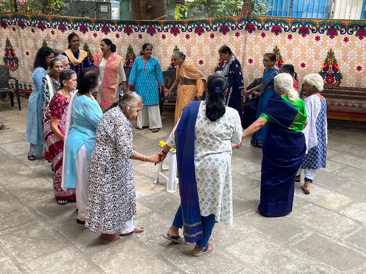 Outdoor games played with the assistance of staff